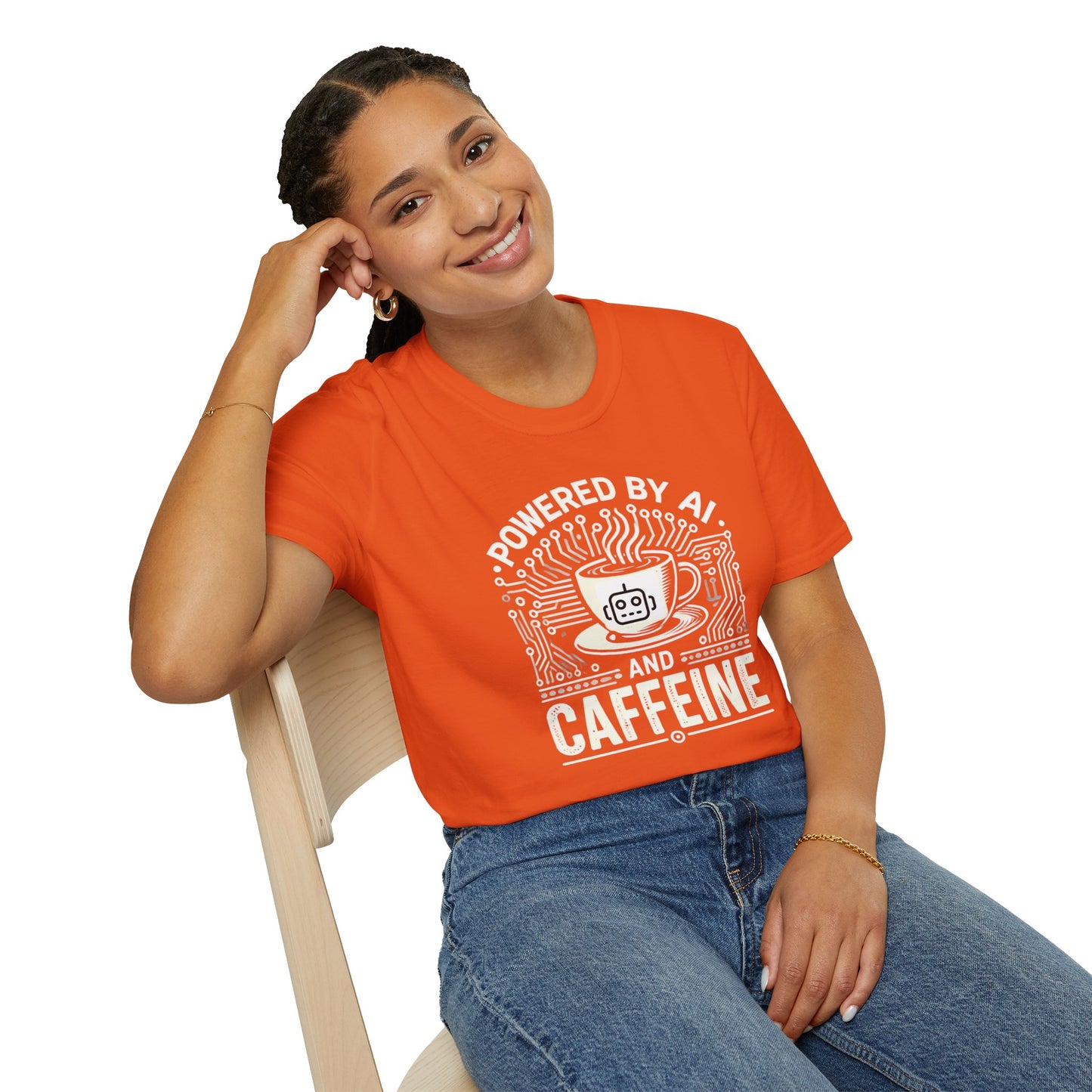 "Powered by AI and Caffeine" Tee