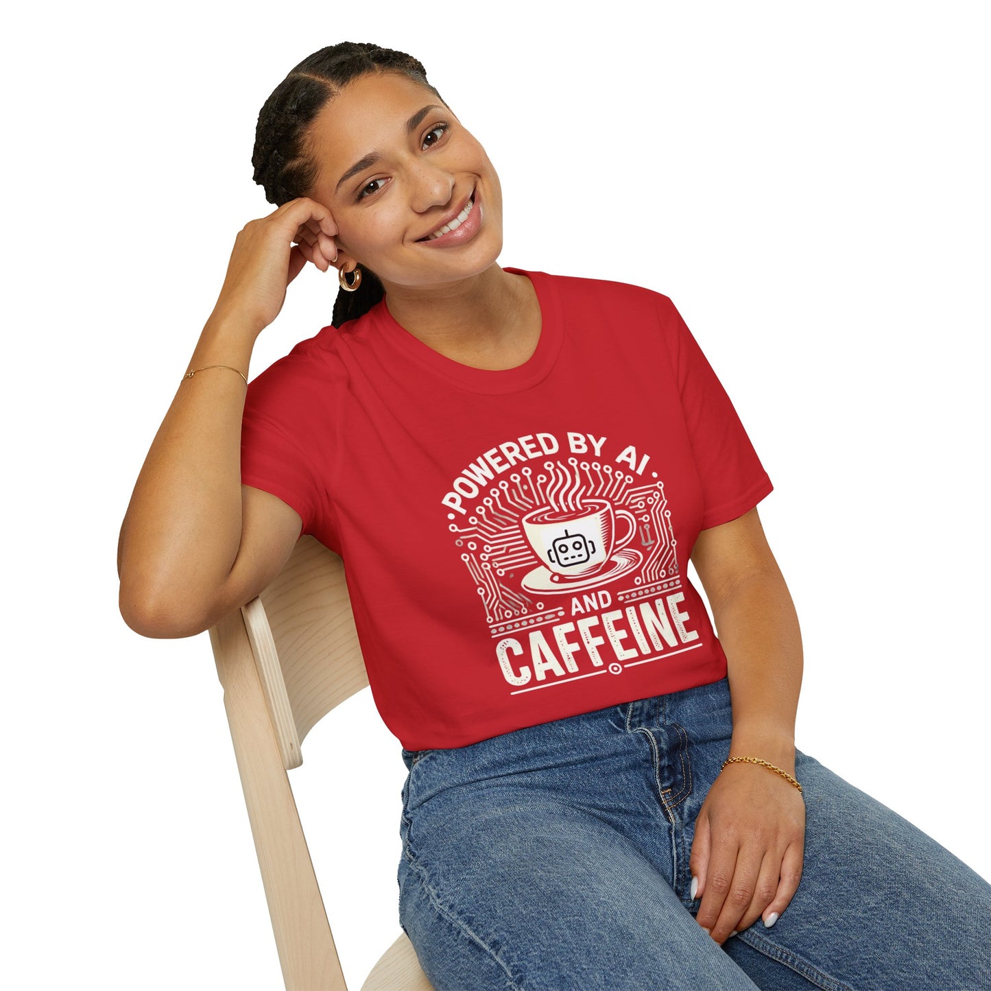 "Powered by AI and Caffeine" Tee