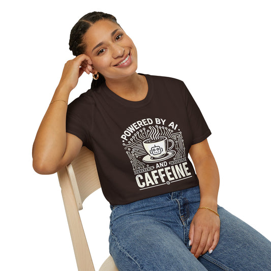 "Powered by AI and Caffeine" Tee