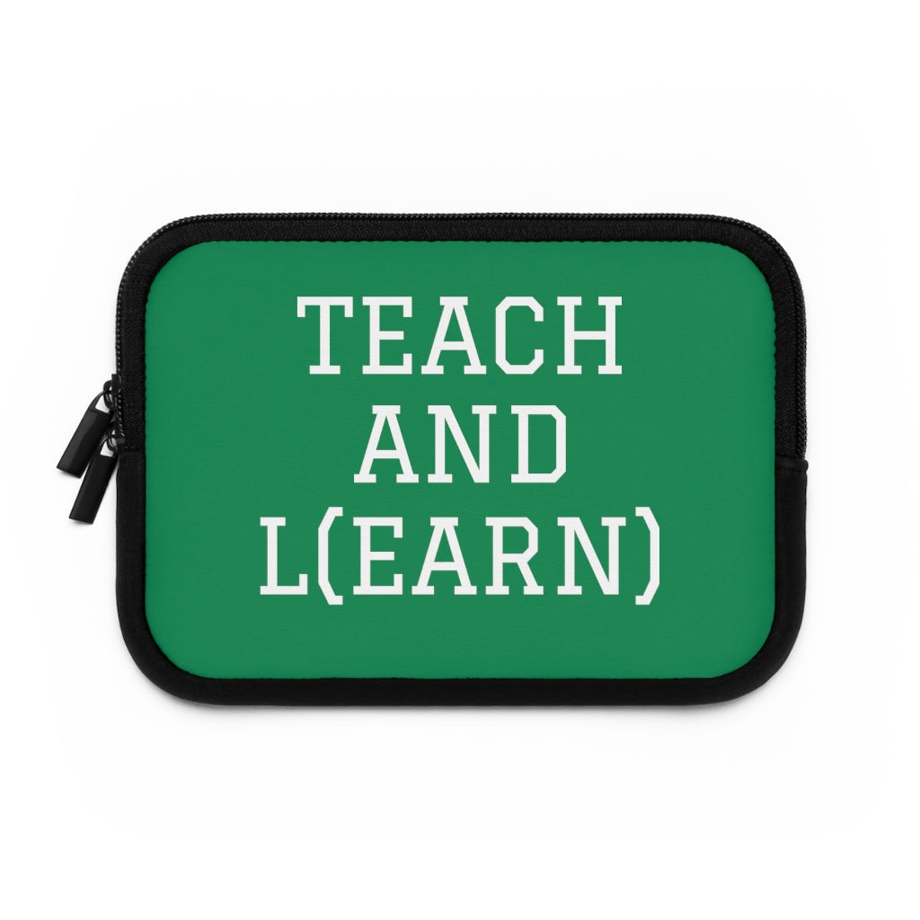 TEACH AND L(EARN) Laptop Sleeve (Green) - EDU HUSTLE