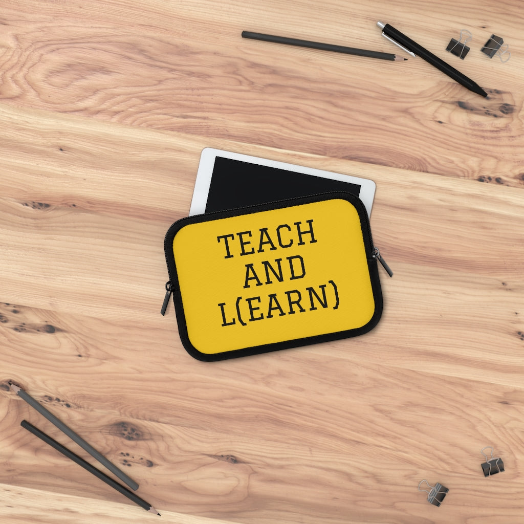 TEACH AND L(EARN) Laptop Sleeve (Yellow) - EDU HUSTLE