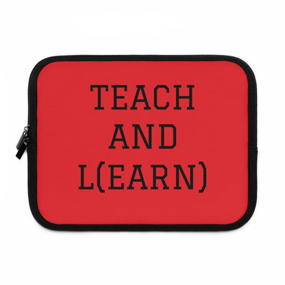 TEACH AND L(EARN) Laptop Sleeve (Red) - EDU HUSTLE