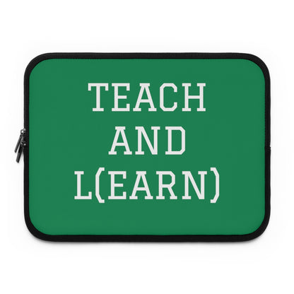 TEACH AND L(EARN) Laptop Sleeve (Green) - EDU HUSTLE