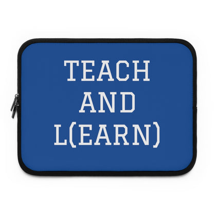 TEACH AND L(EARN) Laptop Sleeve (Blue/White) - EDU HUSTLE