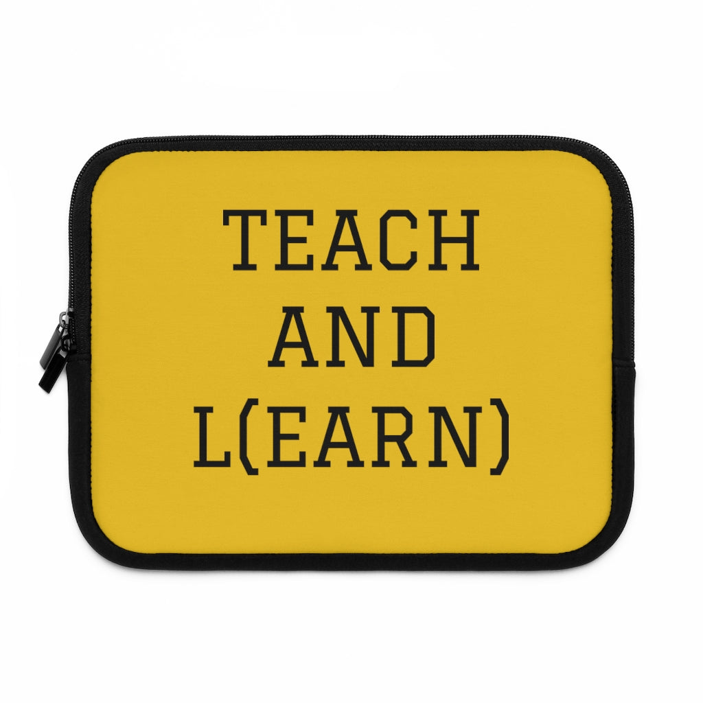 TEACH AND L(EARN) Laptop Sleeve (Yellow) - EDU HUSTLE