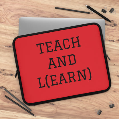 TEACH AND L(EARN) Laptop Sleeve (Red) - EDU HUSTLE