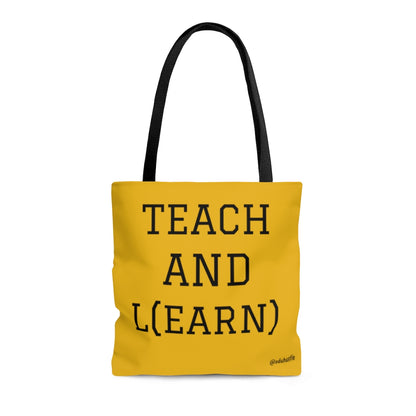 TEACH AND L(EARN) Tote Bag (Yellow/Black) - EDU HUSTLE