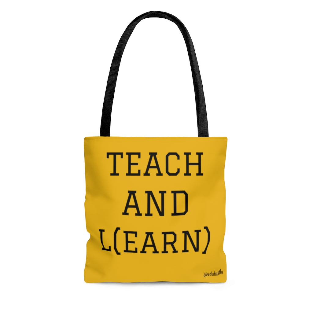 TEACH AND L(EARN) Tote Bag (Yellow/Black) - EDU HUSTLE