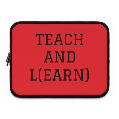 TEACH AND L(EARN) Laptop Sleeve (Red) - EDU HUSTLE