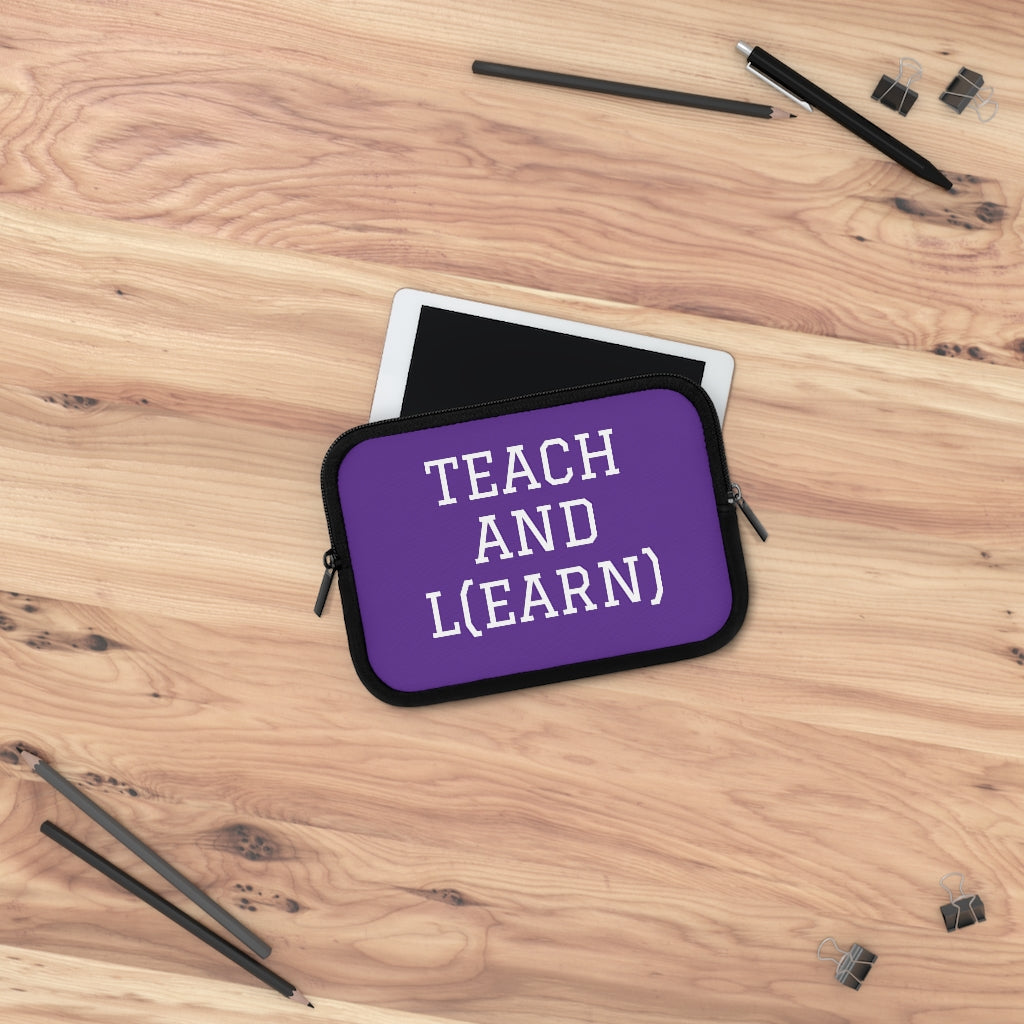 TEACH AND L(EARN) Laptop Sleeve (Purple) - EDU HUSTLE